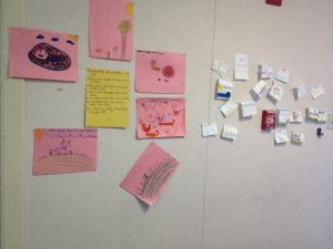 These are some pictures that students drew to go along with the poem Orange Group wrote... It's about a cat.